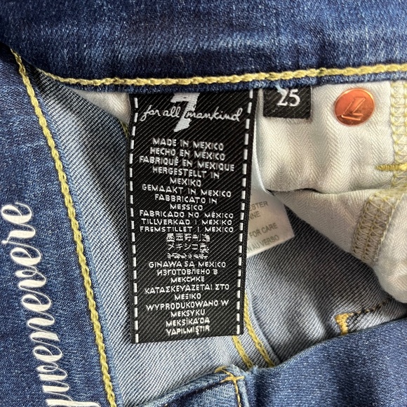 7 For All Mankind Skinny Blue Jeans Pants Denim ((size 25)) - Picture 6 of 7